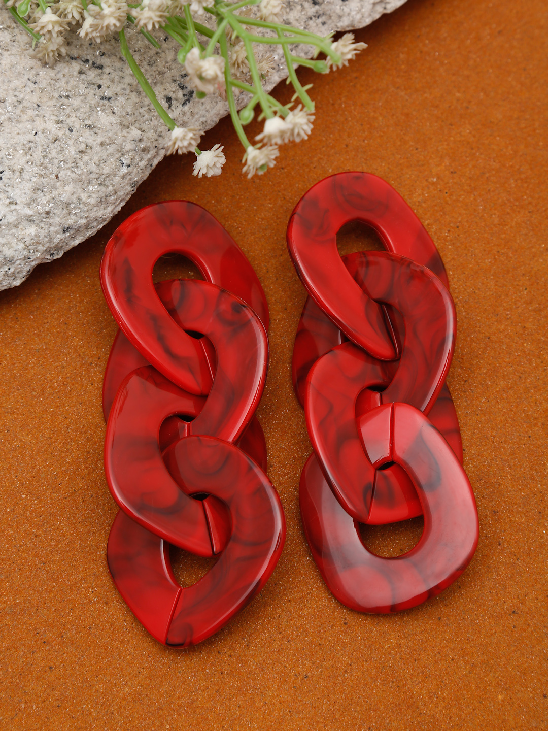 YouBella Jewellery Celebrity Inspired Earrings for women Crystal Earrings for Girls and Women (Red)