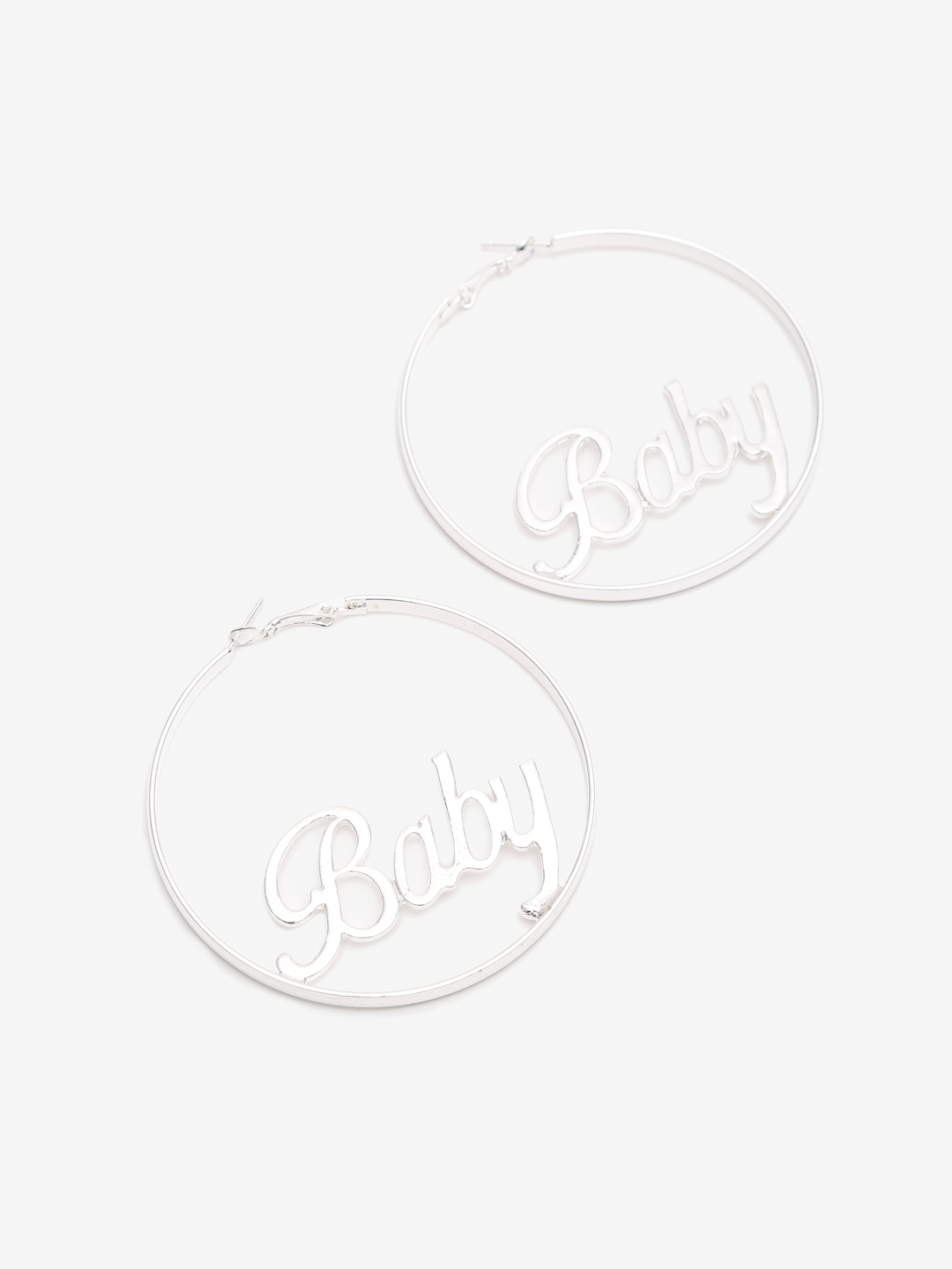 Youbella 
Silver-Plated Contemporary Hoop Earrings