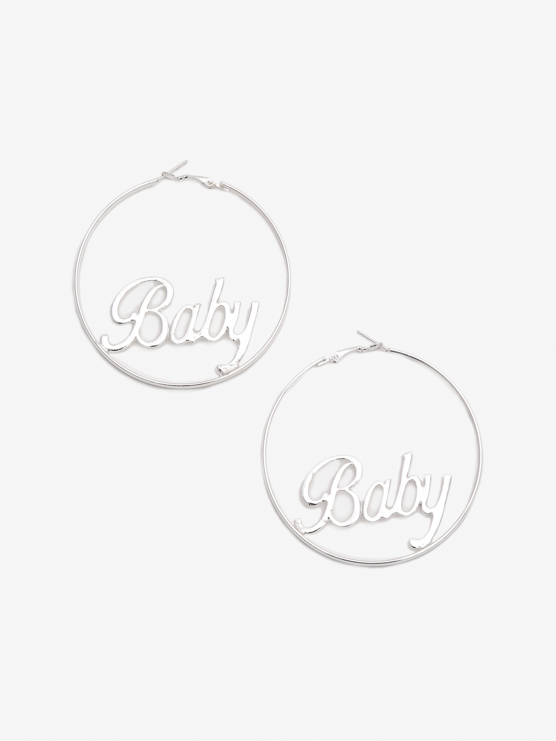 Youbella 
Silver-Plated Contemporary Hoop Earrings