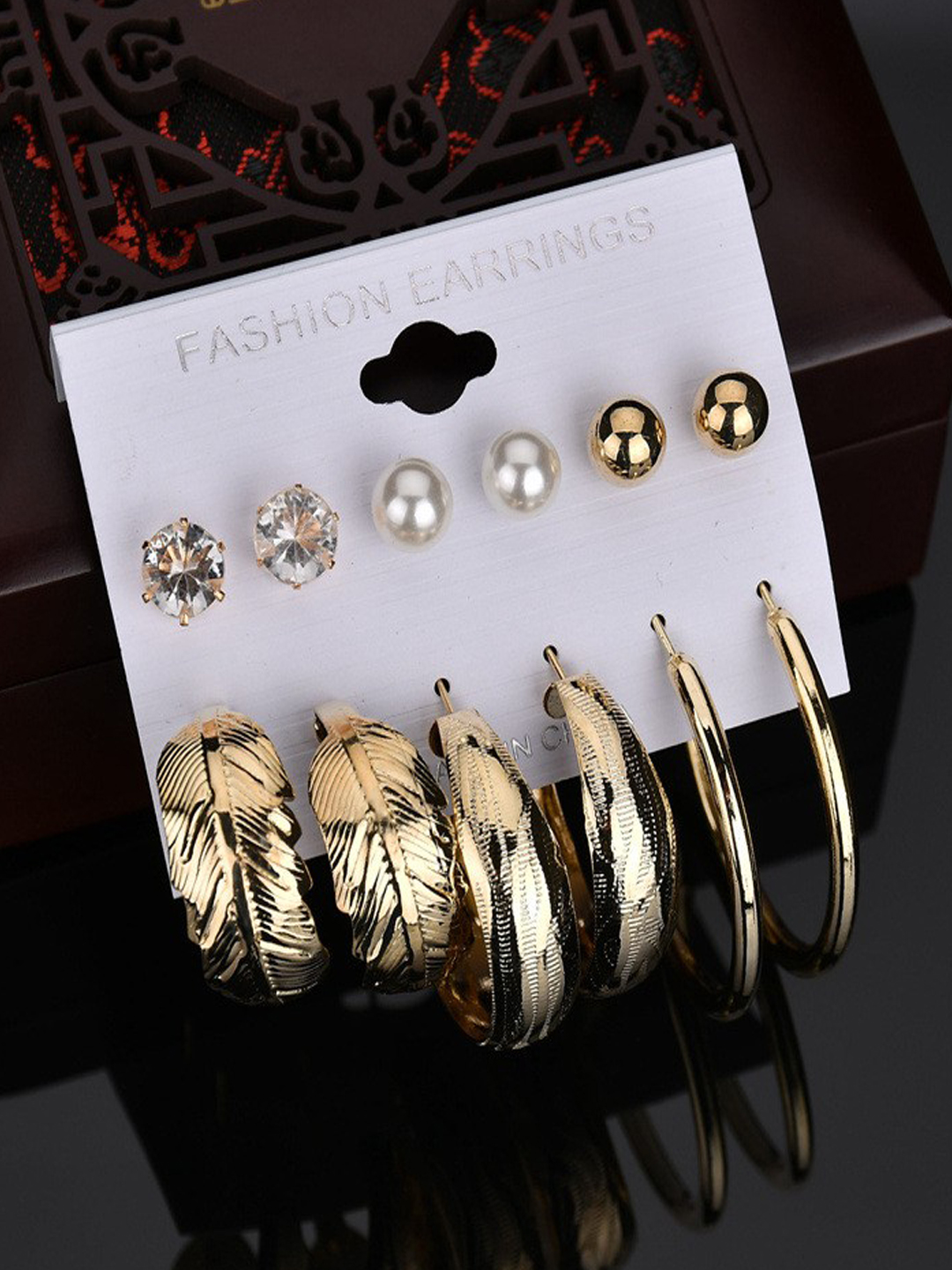 YouBella Jewellery Celebrity Inspired Gold Plated Earrings Combo for Girls and Women (Style 3)