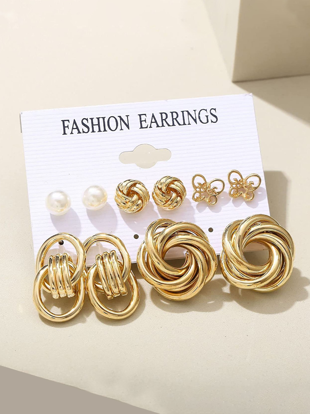 YouBella Jewellery Celebrity Inspired Gold Plated Earrings Combo for Girls and Women (Style 5)