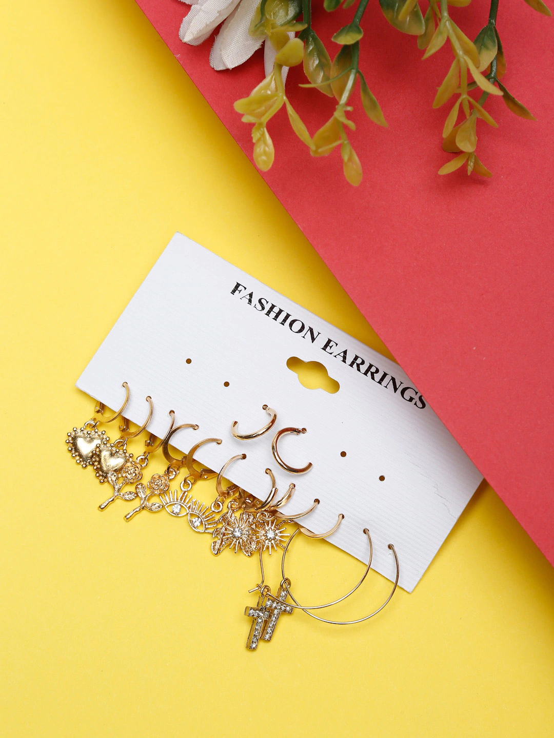 YouBella Jewellery Celebrity Inspired Gold Plated Earrings Combo for Girls and Women (Style 2)