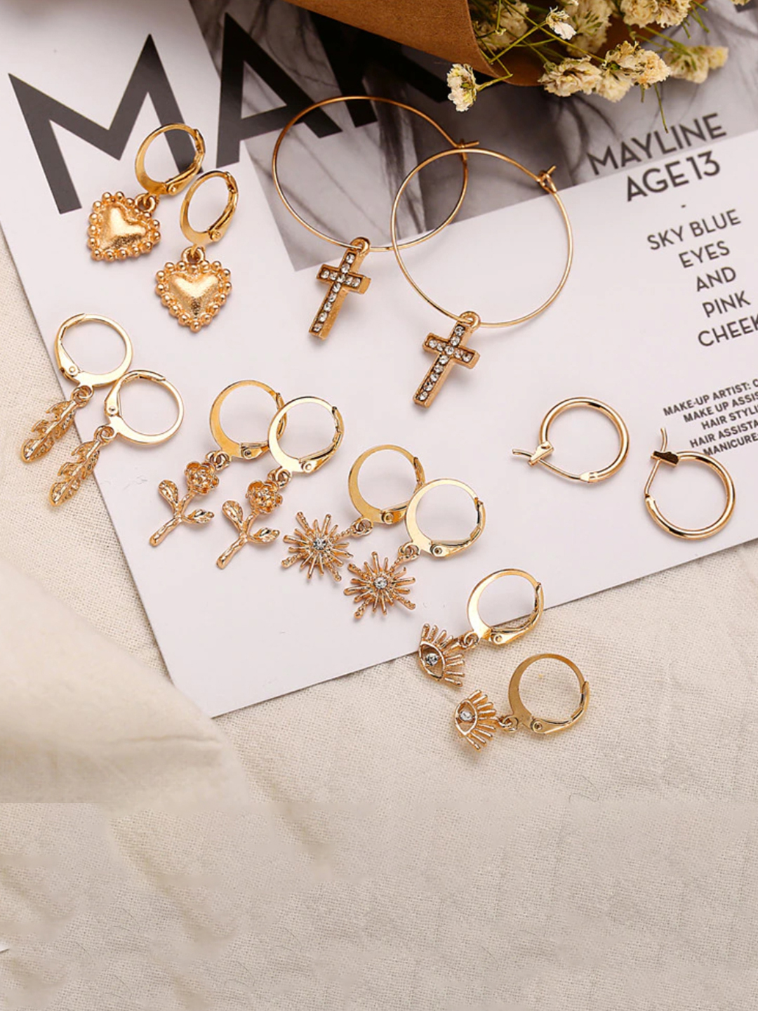 YouBella Jewellery Celebrity Inspired Gold Plated Earrings Combo for Girls and Women (Style 2)
