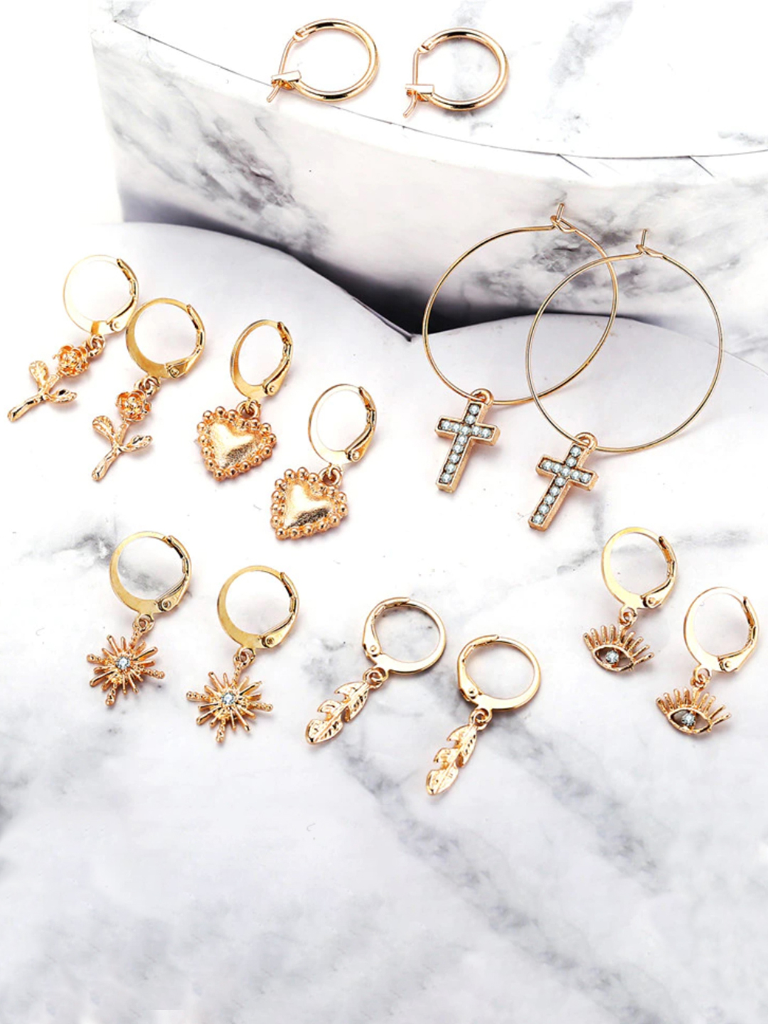YouBella Jewellery Celebrity Inspired Gold Plated Earrings Combo for Girls and Women (Style 2)