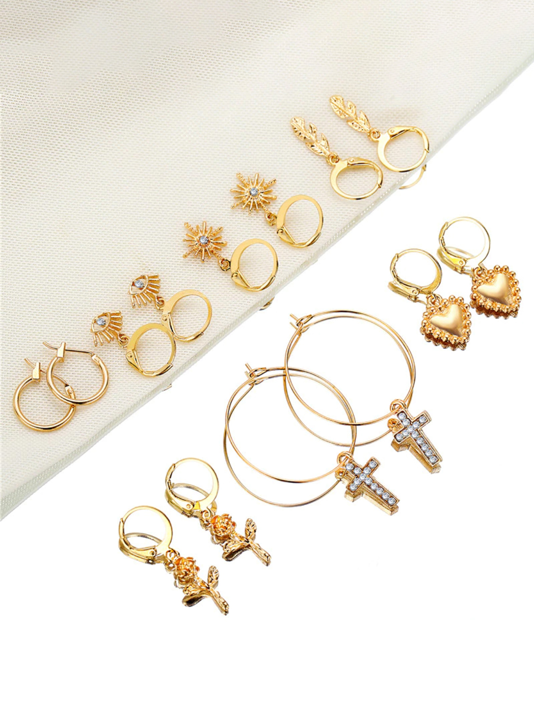 YouBella Jewellery Celebrity Inspired Gold Plated Earrings Combo for Girls and Women (Style 2)
