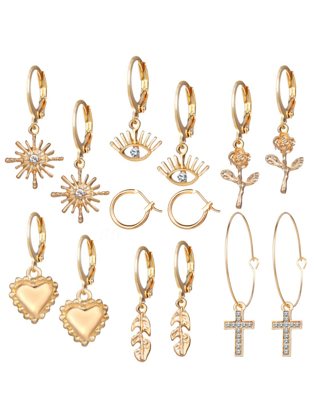 YouBella Jewellery Celebrity Inspired Gold Plated Earrings Combo for Girls and Women (Style 2)