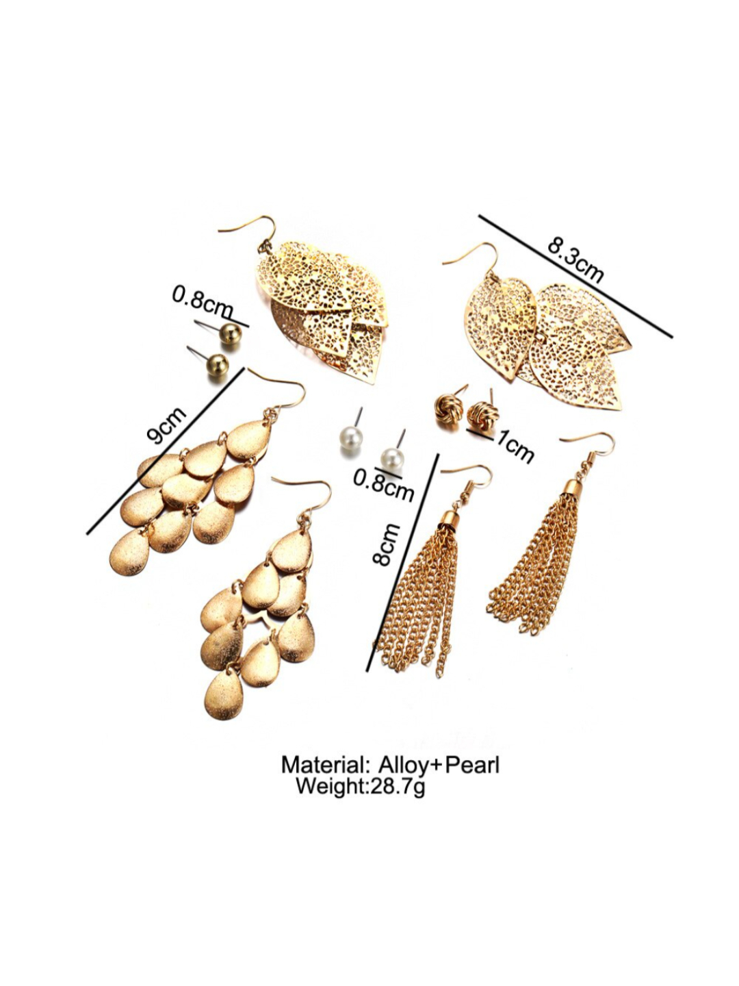 YouBella Jewellery Celebrity Inspired Gold Plated Earrings Combo for Girls and Women (Style 5)