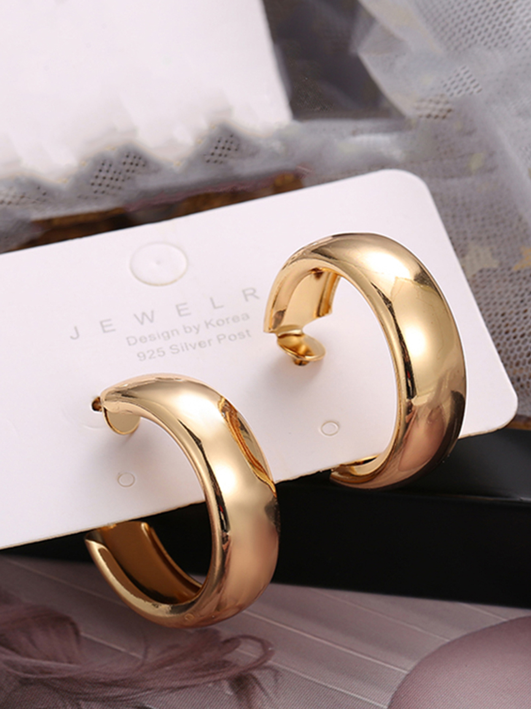 YouBella Jewellery Celebrity Inspired Earrings for women Hoop Earrings for Girls and Women (Gold)