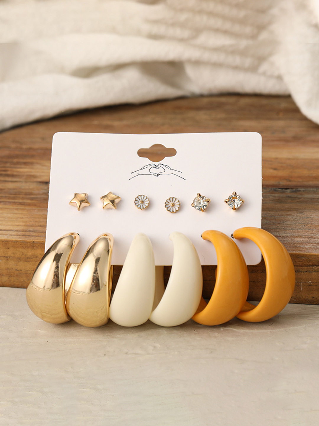YouBella Jewellery Combo of 6 Gold Plated Earrings for Girls and Women (Multi-Color) (YBEAR_32937), Medium