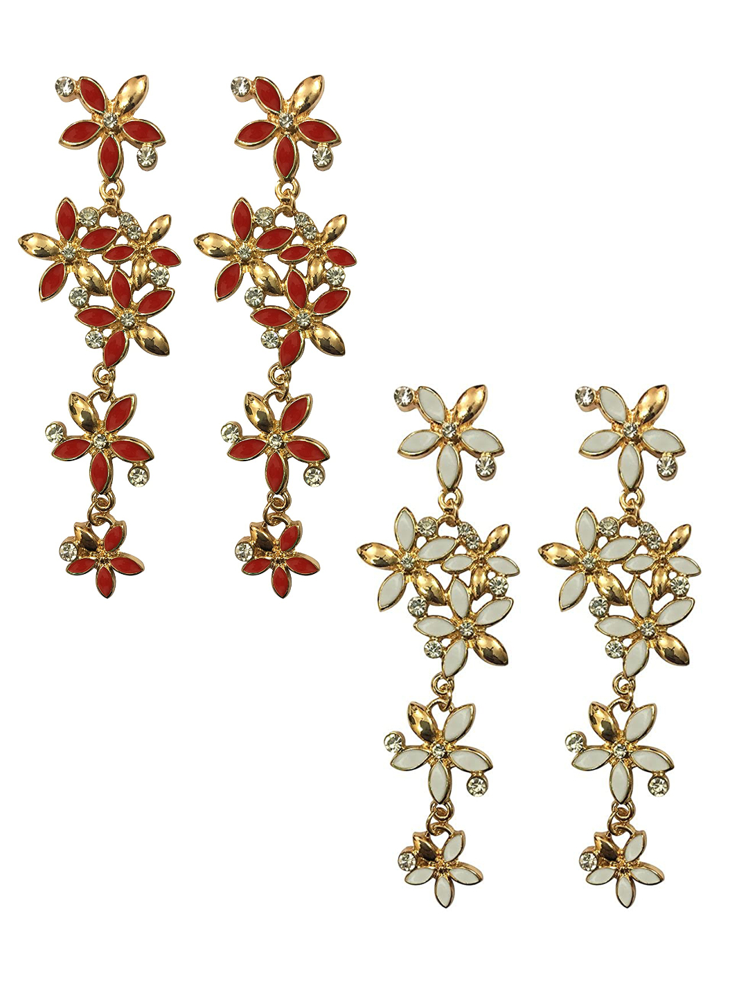 YouBella Jewellery Gold Plated Combo of Drop and Dangler Earrings for Girls and Women (Combo 2)