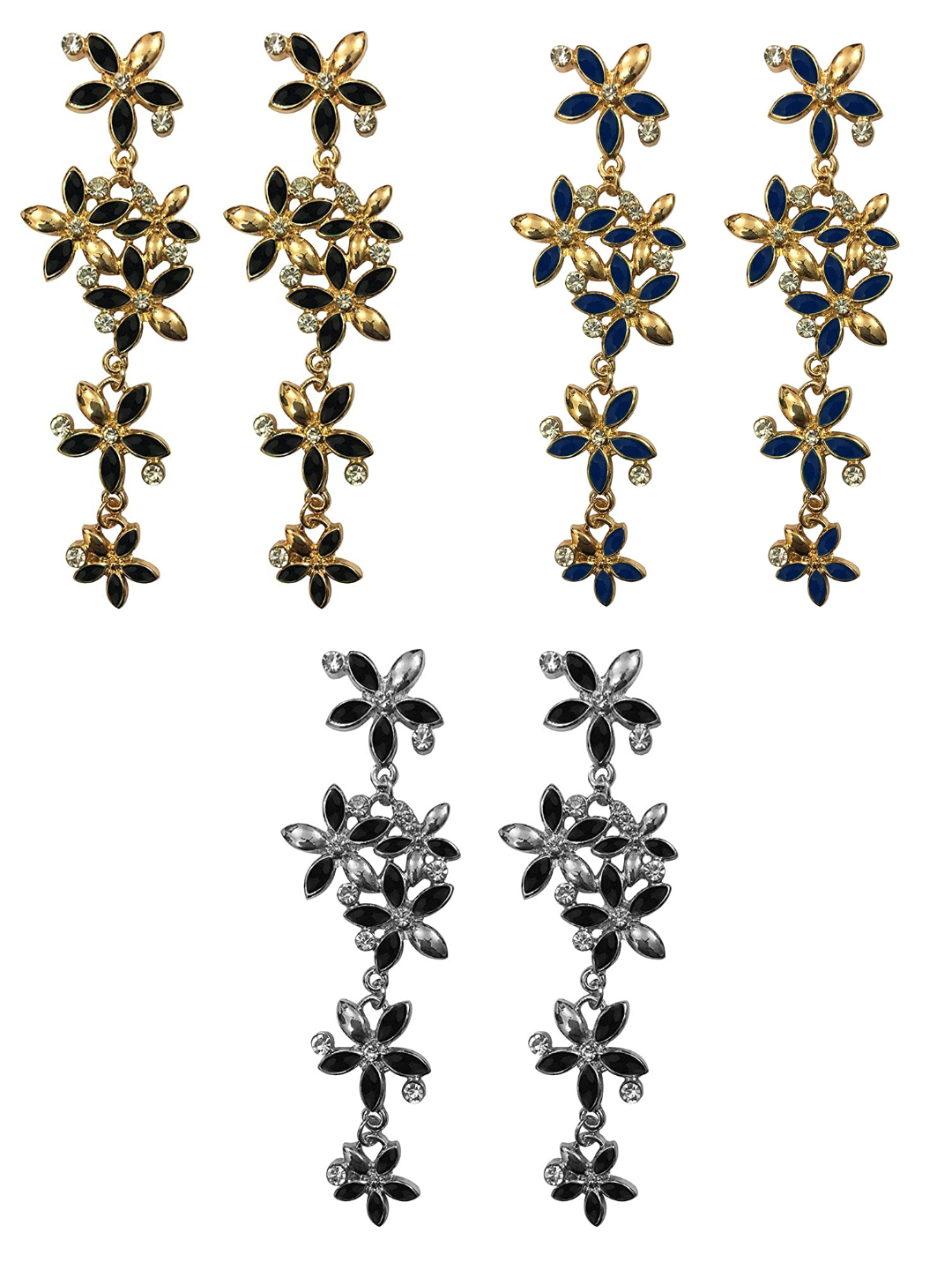 YouBella Jewellery Gold Plated Combo of Drop and Dangler Earrings for Girls and Women (Combo 3)