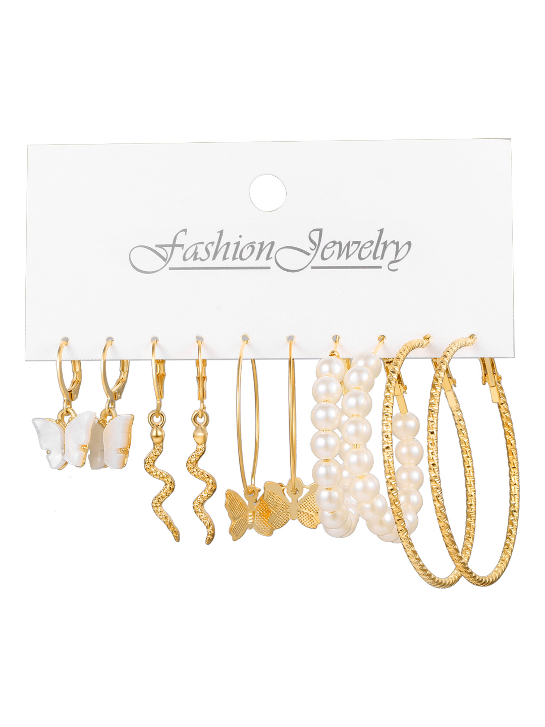 YouBella Jewellery Gold Plated Combo Of 5 Hoop Earrings For Girls And Women (Gold) (Ybear_32945), Medium