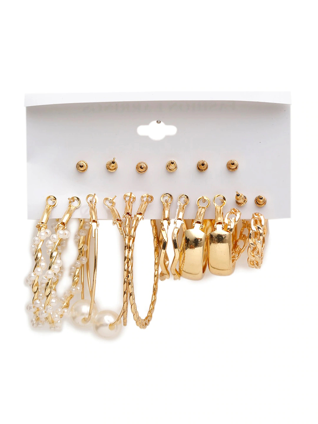 YouBella Jewellery Celebrity Style Gold Plated Hoops and Studs Combo for Girls and Women (Gold) (YBEAR_32959)
