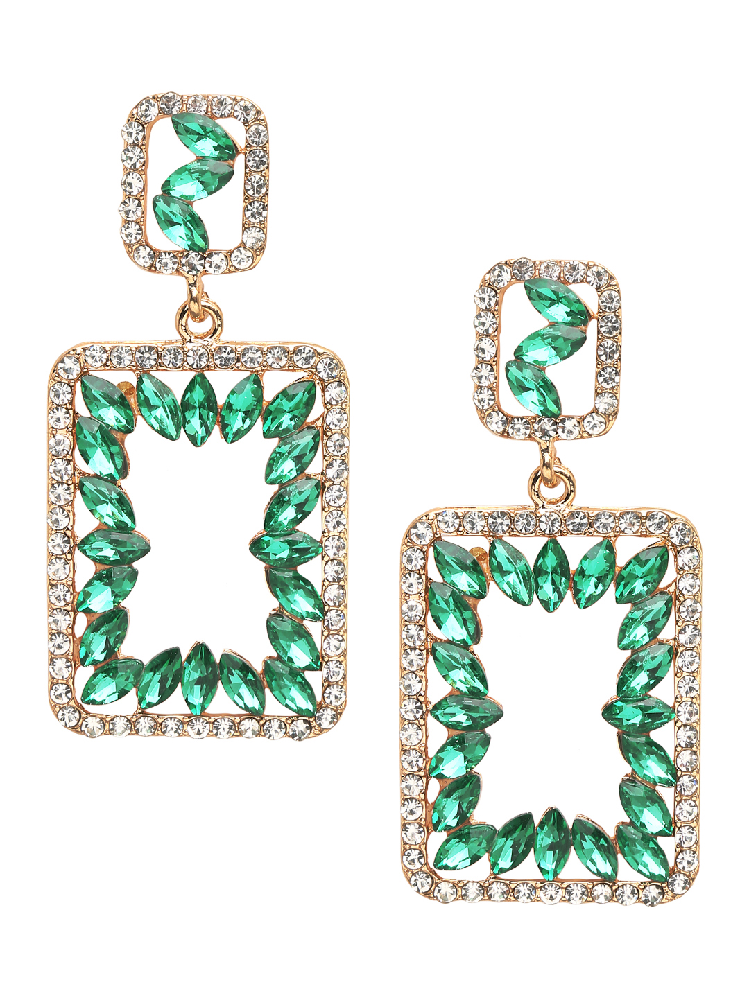 YouBella Jewellery Gold Plated Drop and Dangler Crystal Earrings for Girls and Women (Style 1)