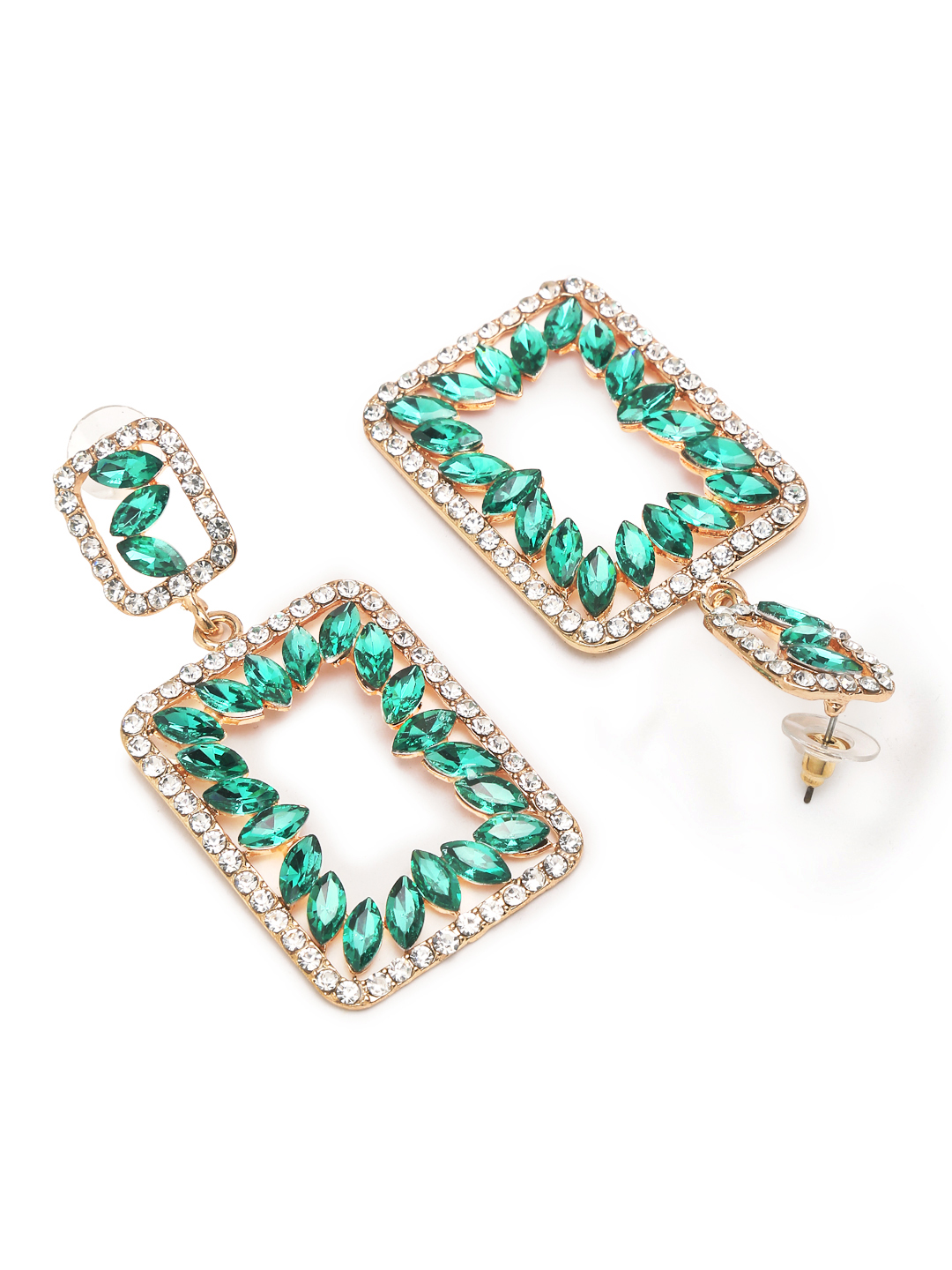 YouBella Jewellery Gold Plated Drop and Dangler Crystal Earrings for Girls and Women (Style 1)