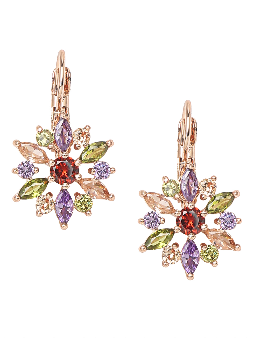 YouBella Jewellery Gold Plated Multi-Color Crystal Studded Earrings for Girls and Women (YBEAR_33112) (Multi)