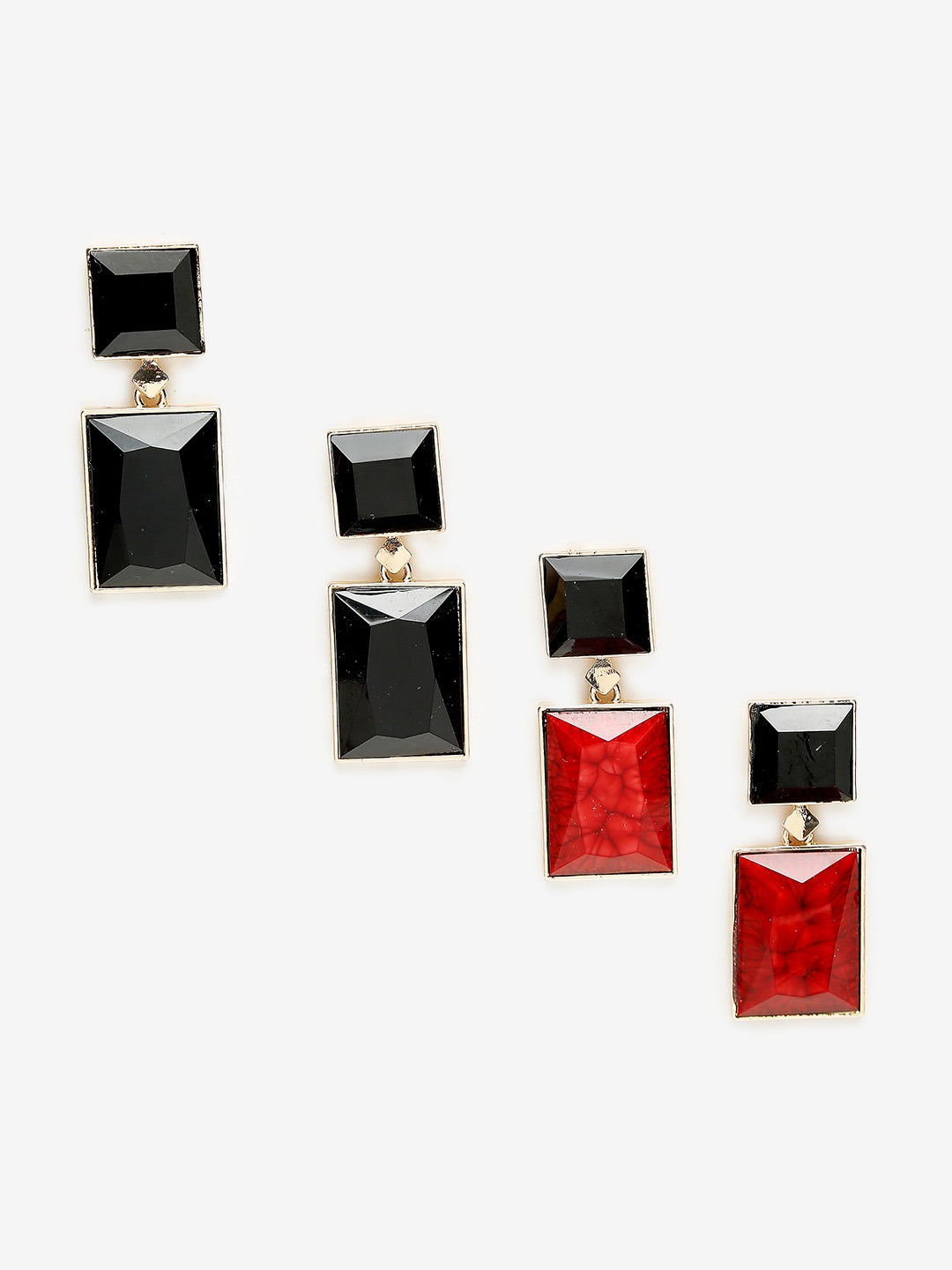 YouBella Fashion Jewellery Gold Plated Combo of 2 Pair of Geometric Earrings for Girls and Women (Multicolor) (YBEAR_33141)