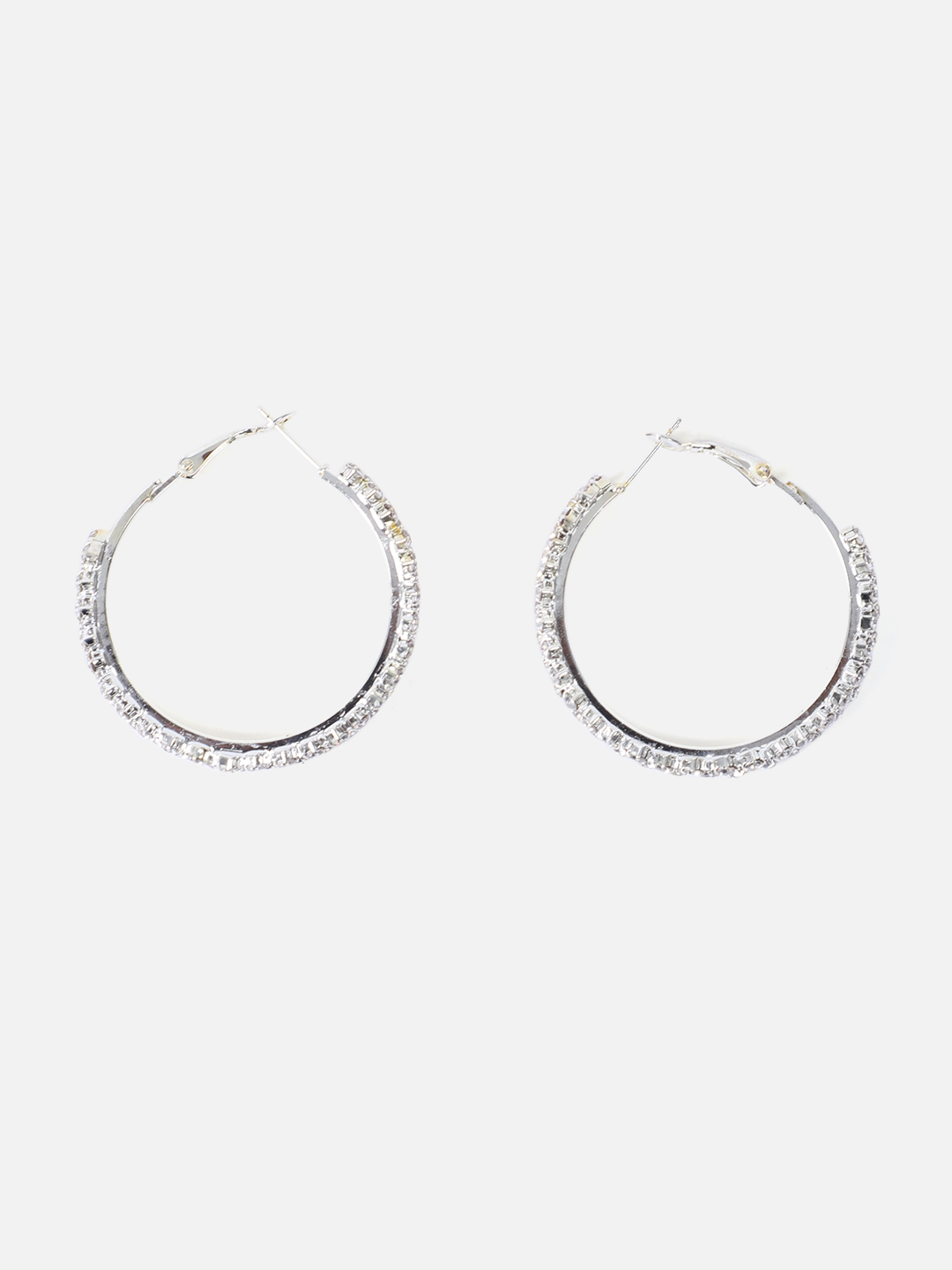 YouBella Fashion Jewellery Silver Plated Hoop Earrings for Girls and Women (Silver) (YBEAR_33143)