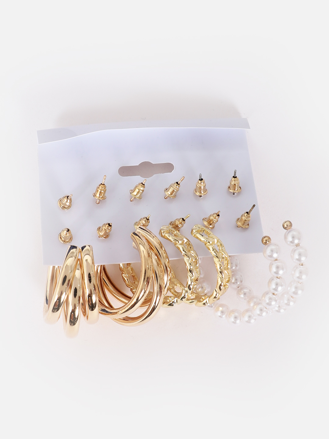 YouBella Women Set of 12 Gold-Plated Stud/Huggie/Hoop Earring