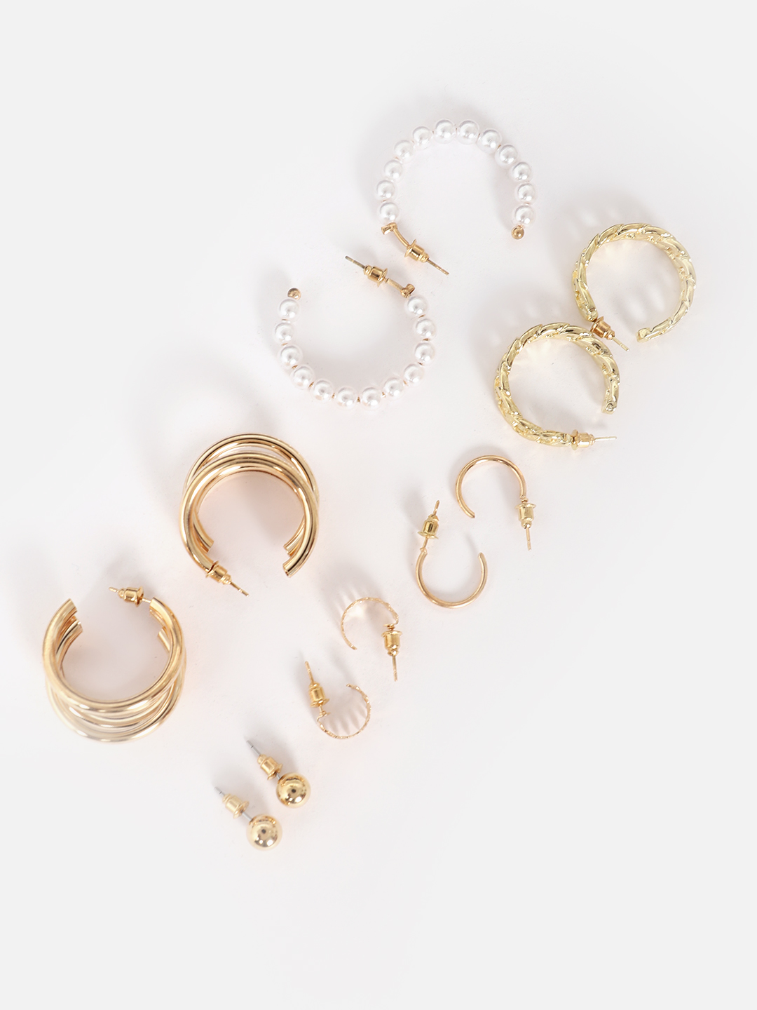 YouBella Women Set of 12 Gold-Plated Stud/Huggie/Hoop Earring