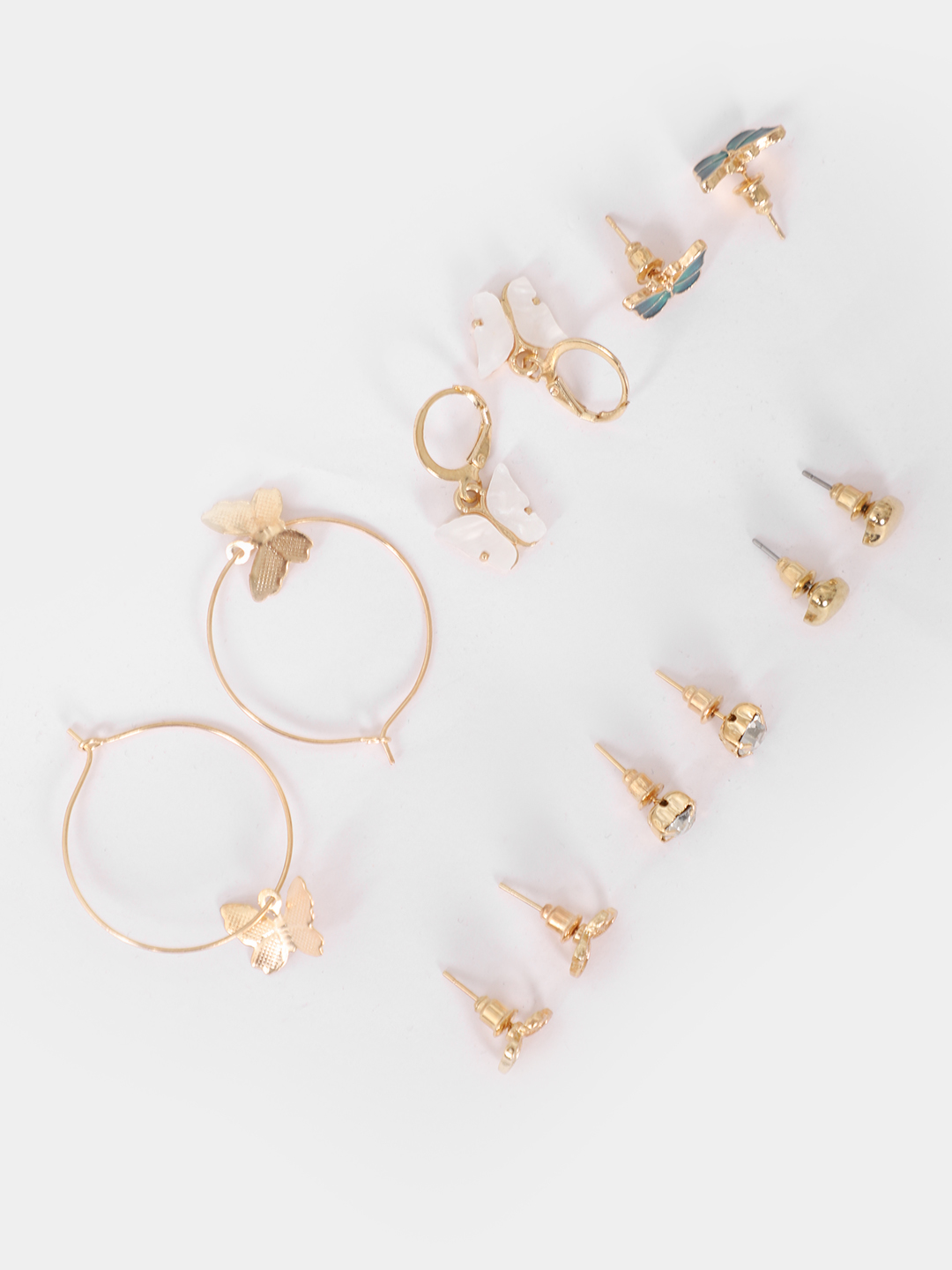 YouBella Women Set of 12 Gold-Plated Stud/Huggie/Hoop Earring
