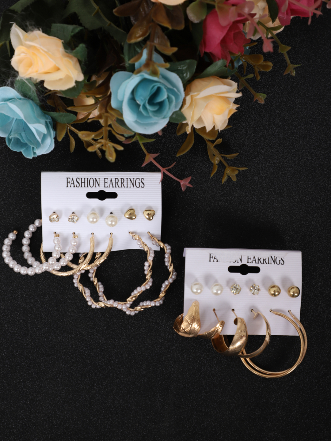 YouBella Women Set of 12 Gold-Plated Stud/Huggie/Hoop Earring