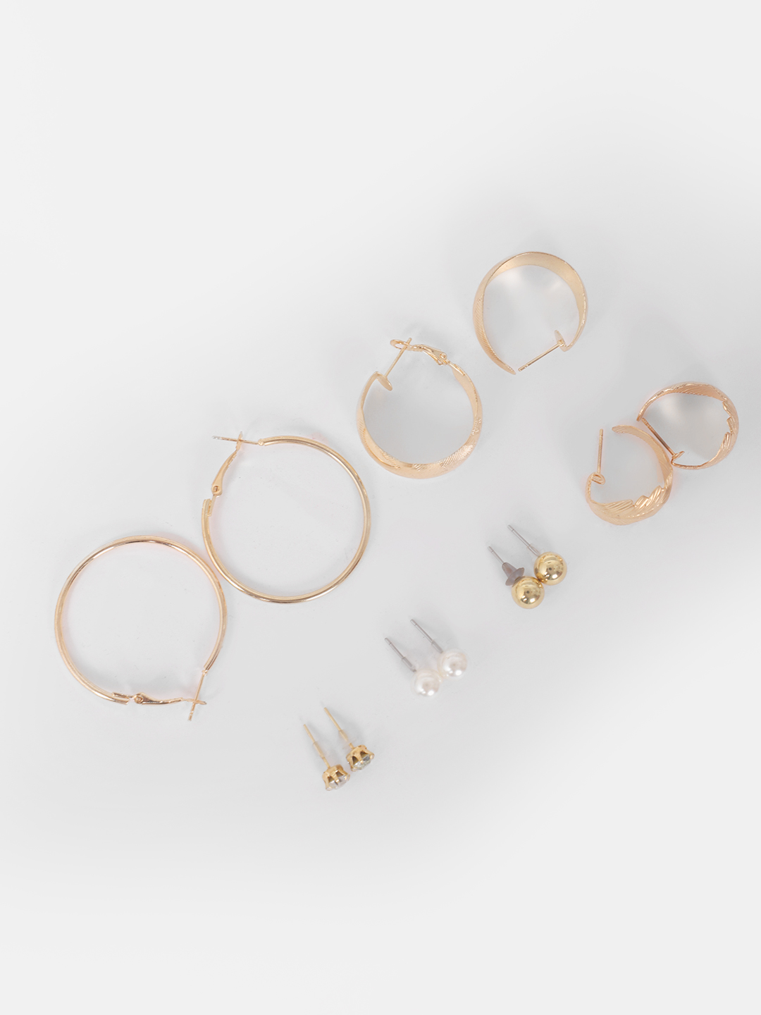 YouBella Women Set of 12 Gold-Plated Stud/Huggie/Hoop Earring