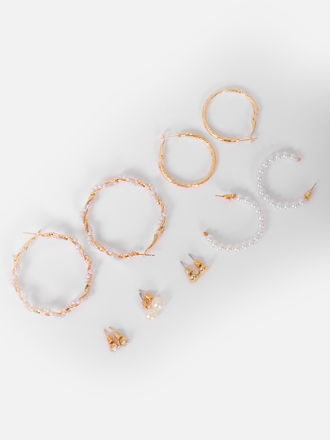 YouBella Women Set of 12 Gold-Plated Stud/Huggie/Hoop Earring