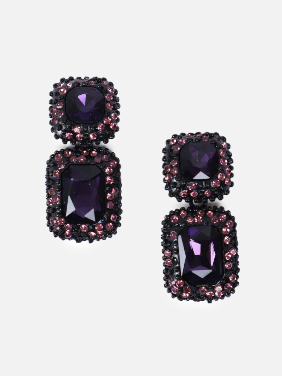 YouBella Fashion Jewellery Ear Rings Drop and Dangler Earings Crystal Earrings for Girls and Women (Purple)