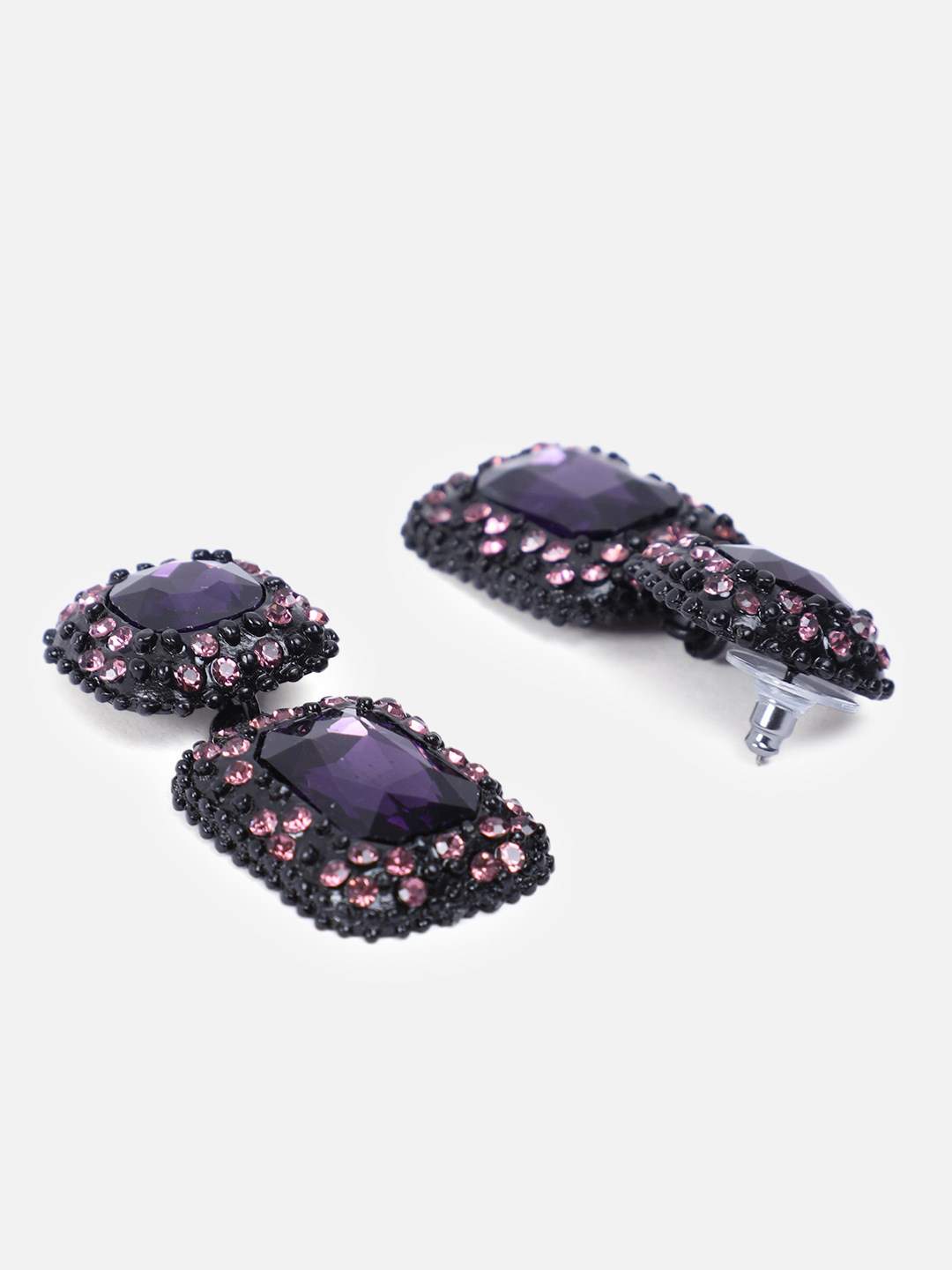 YouBella Fashion Jewellery Ear Rings Drop and Dangler Earings Crystal Earrings for Girls and Women (Purple)