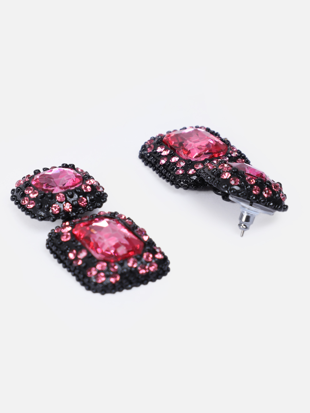 YouBella Fashion Jewellery Ear Rings Drop and Dangler Earings Crystal Earrings for Girls and Women (Pink)