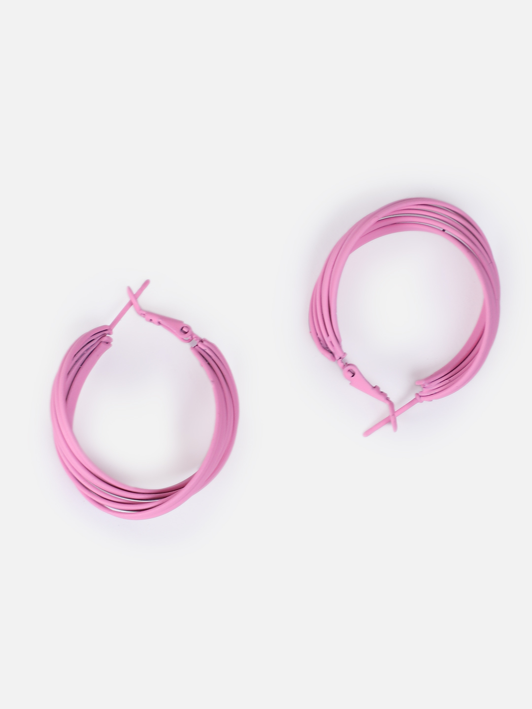 YouBella Fashion Jewellery Hoop Earrings for Girls and Women (Pink)