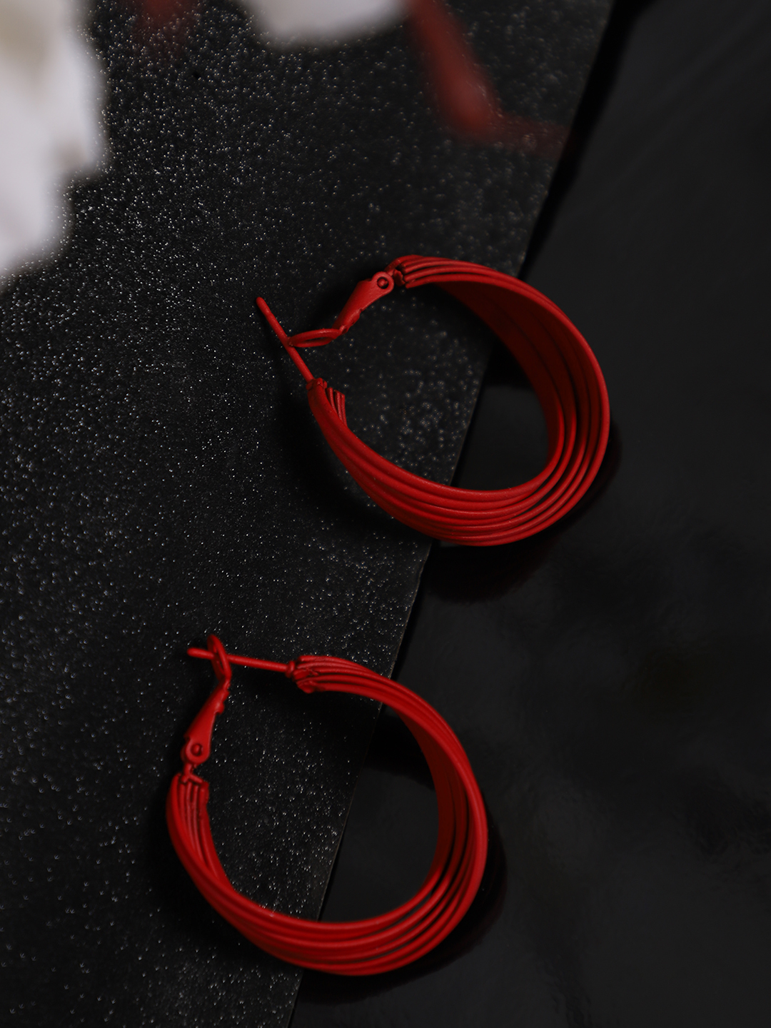 YouBella Fashion Jewellery Hoop Earrings for Girls and Women (Red)