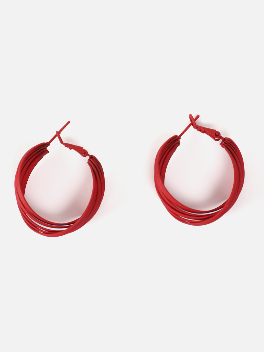 YouBella Fashion Jewellery Hoop Earrings for Girls and Women (Red)