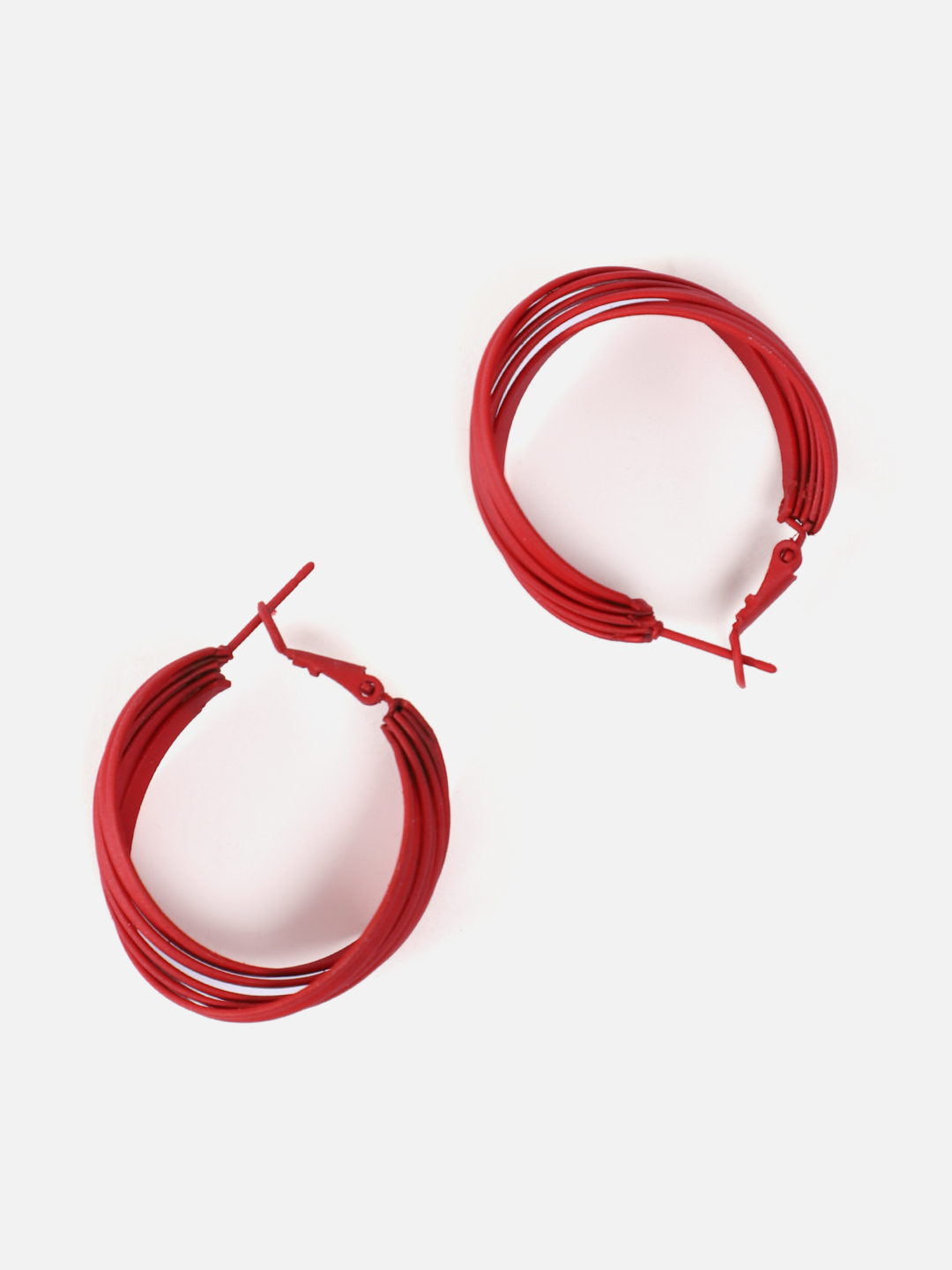 YouBella Fashion Jewellery Hoop Earrings for Girls and Women (Red)