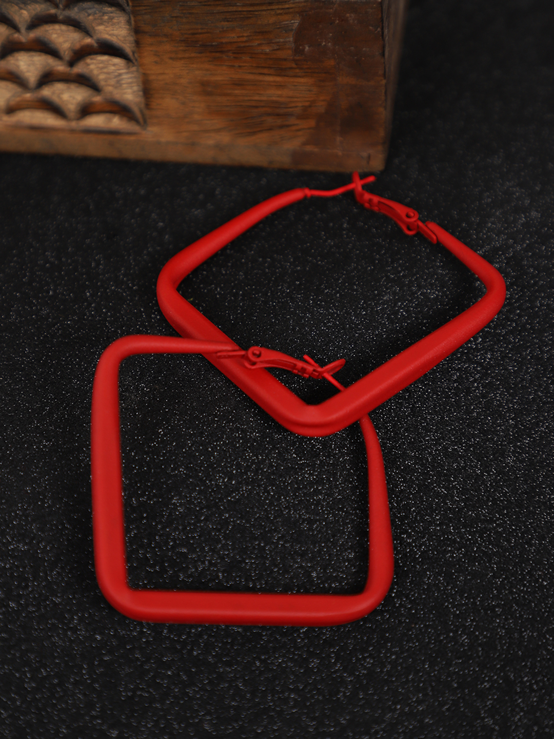 YouBella Fashion Jewellery Hoop Earrings for Girls and Women (Red)