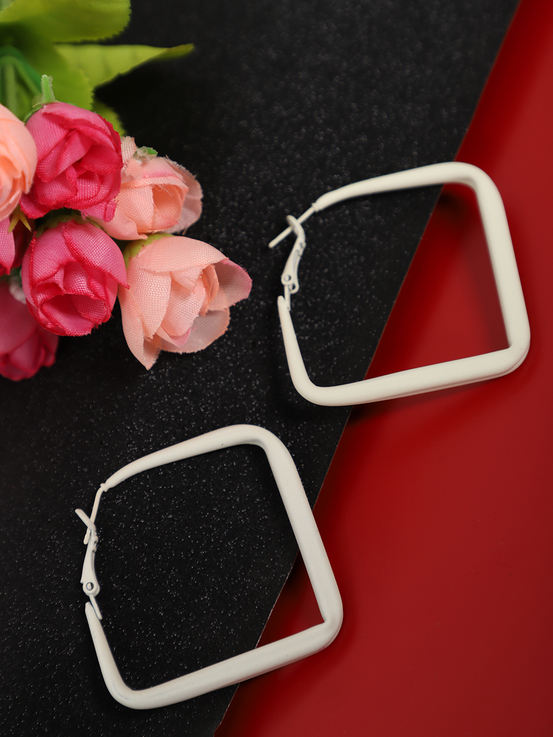 YouBella Fashion Jewellery Hoop Earrings for Girls and Women (White)
