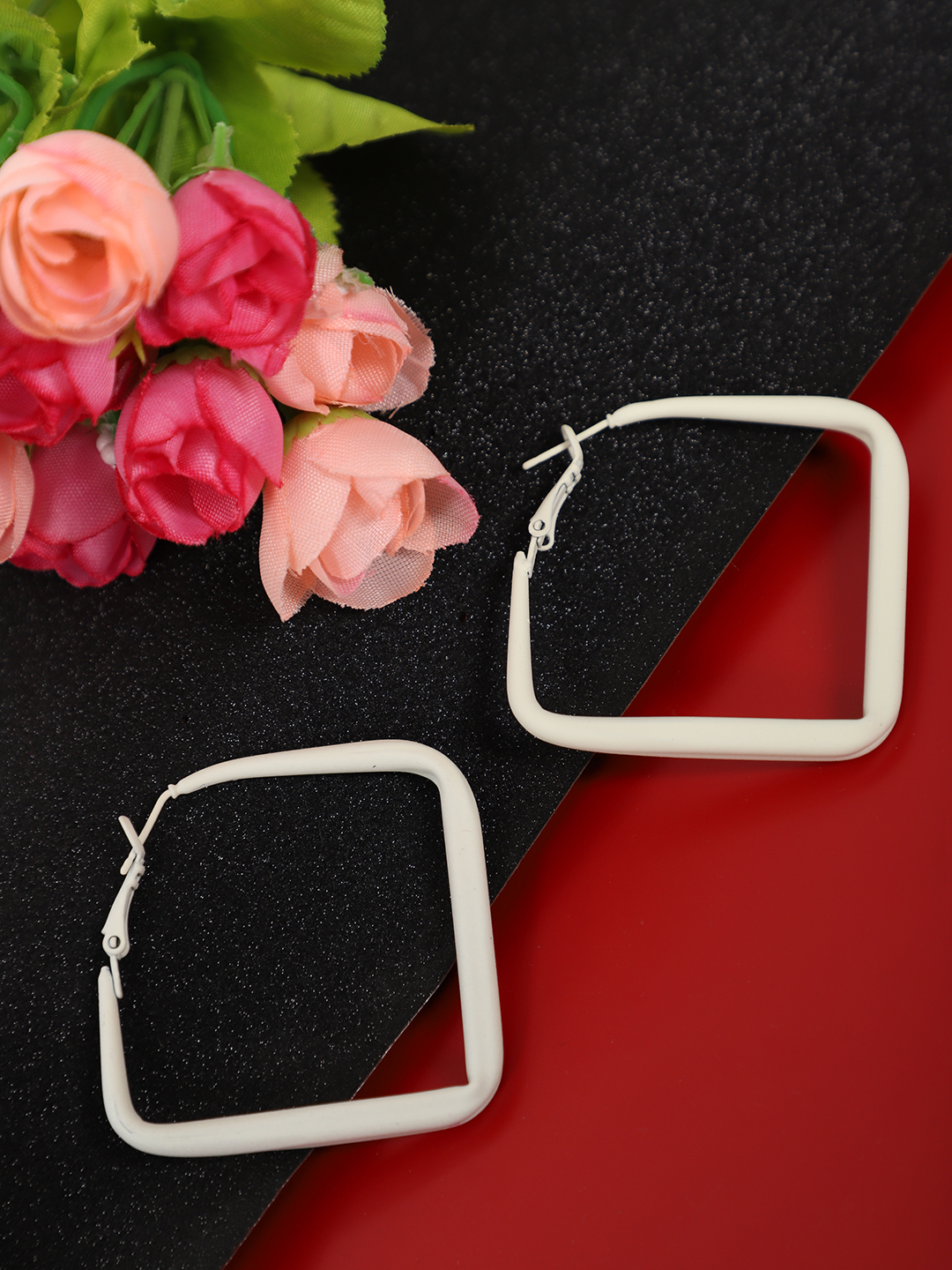 YouBella Fashion Jewellery Hoop Earrings for Girls and Women (White)