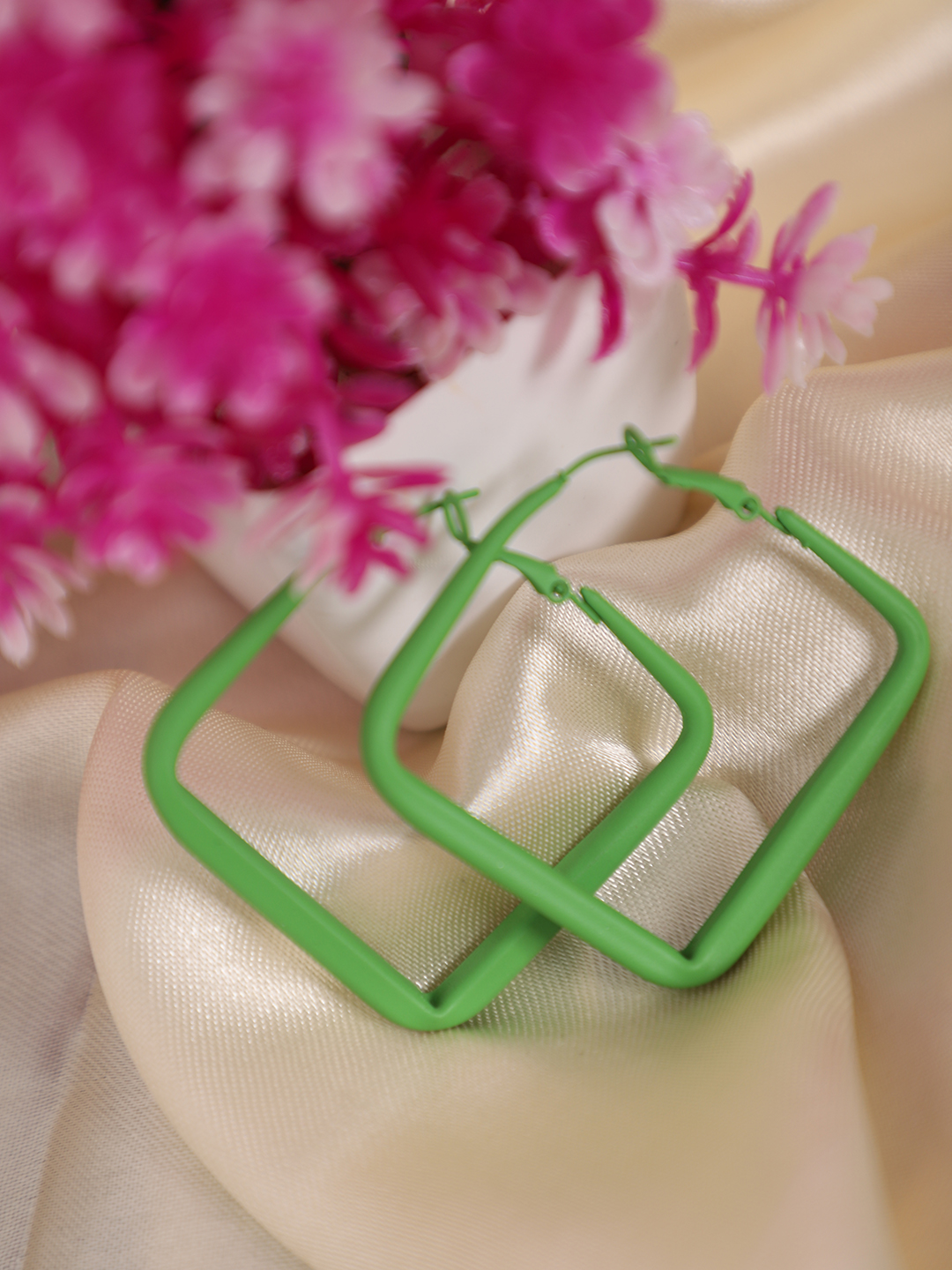 YouBella Fashion Jewellery Hoop Earrings for Girls and Women (Green)
