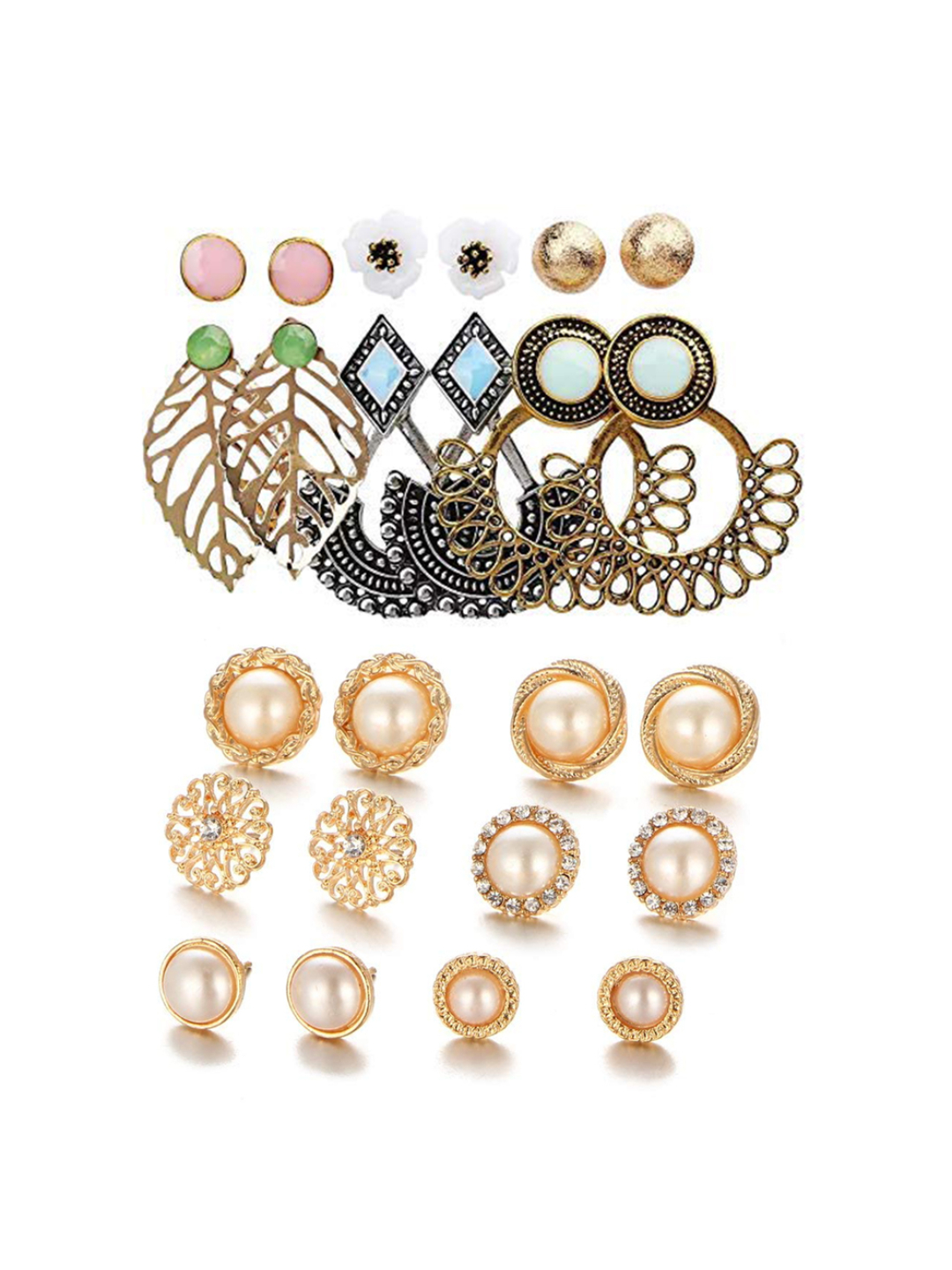 YouBella Fashion Jewellery Gold Plated Ear rings Combo of Earrings for Girls and Women (Style 1)