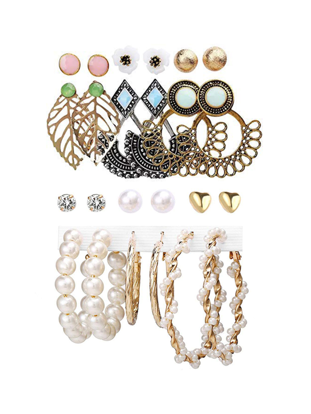 YouBella Fashion Jewellery Gold Plated Ear rings Combo of Earrings for Girls and Women (Style 2)