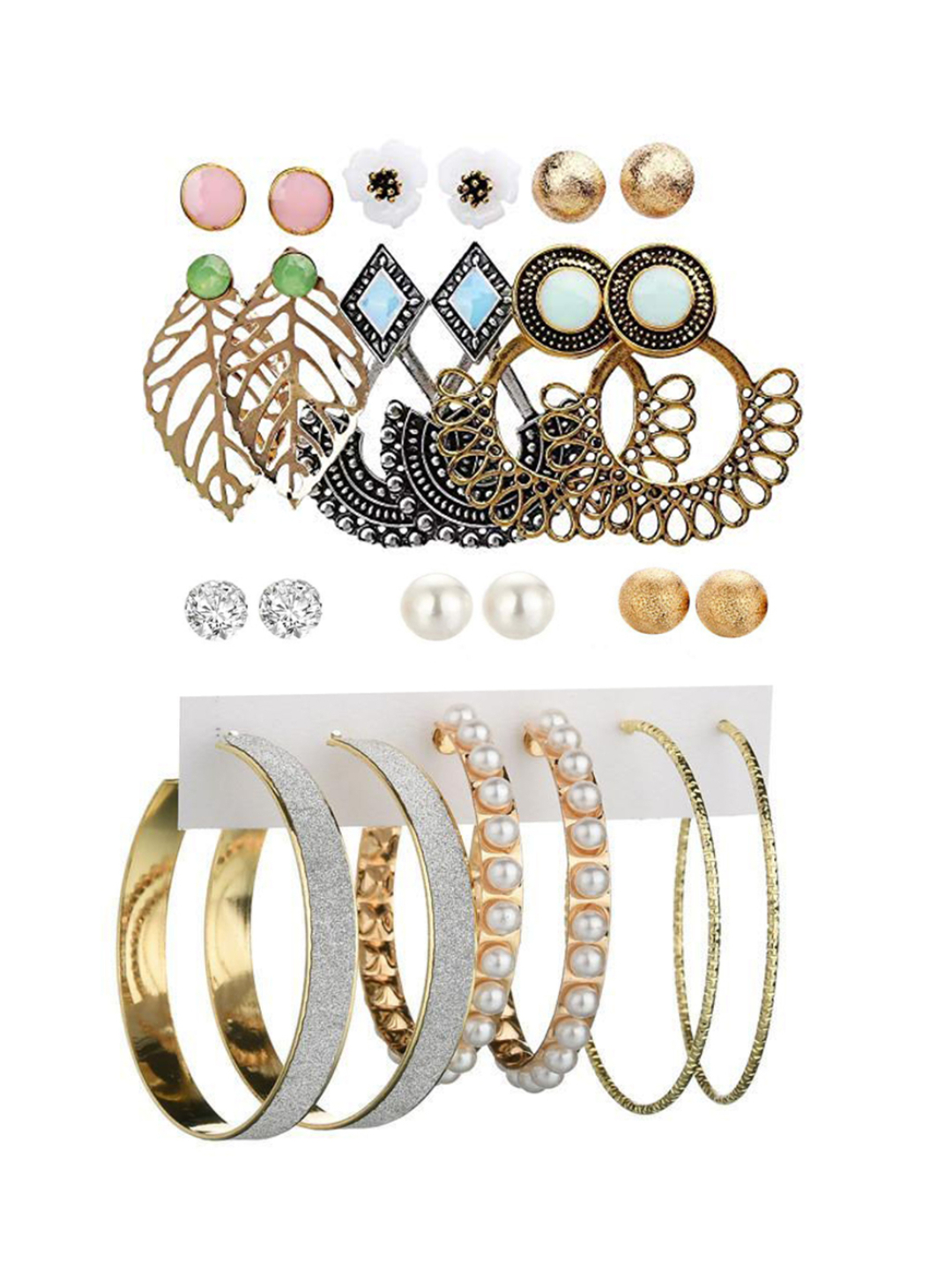 YouBella Fashion Jewellery Gold Plated Ear rings Combo of Earrings for Girls and Women (Style 3)