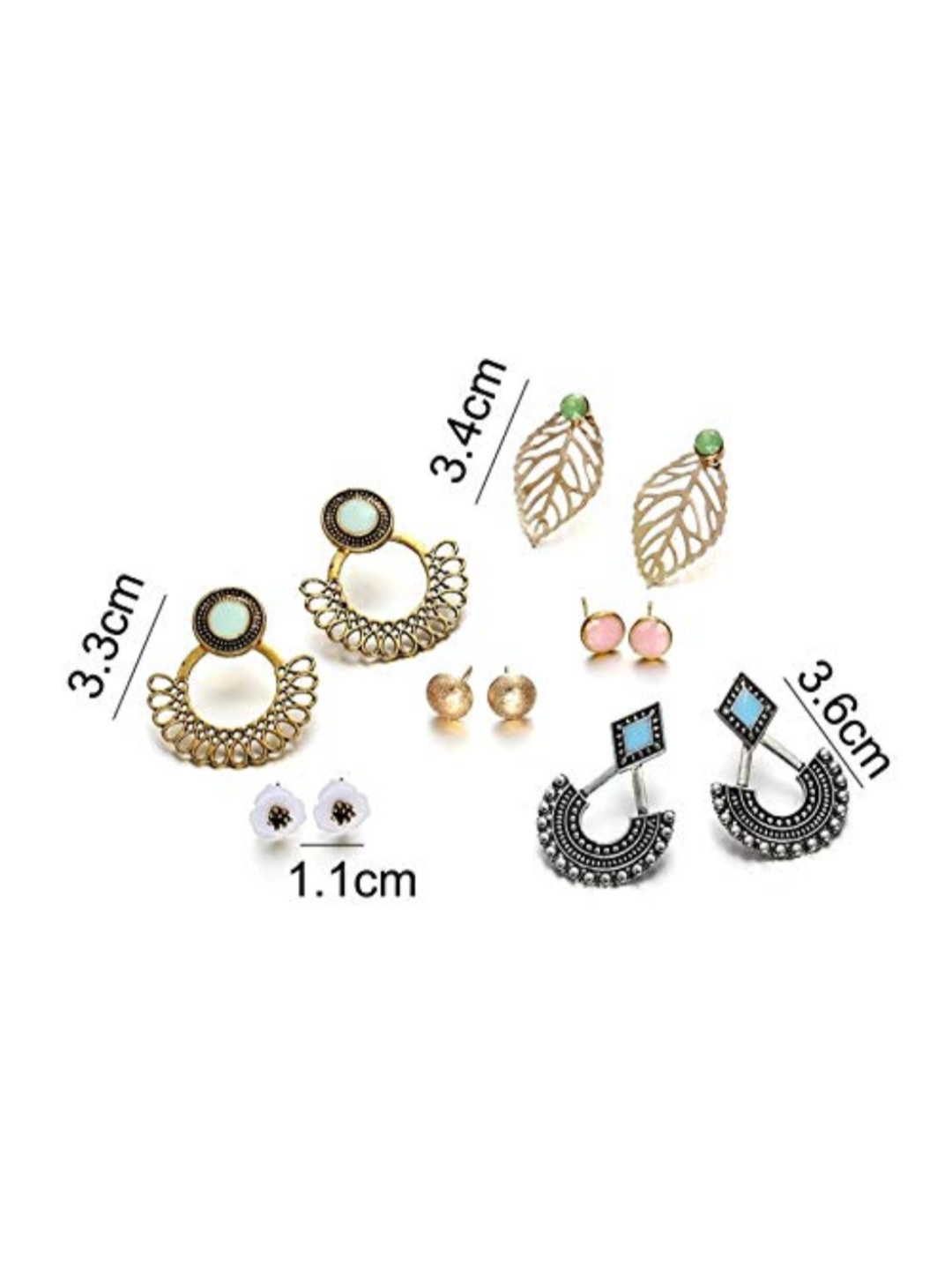 YouBella Fashion Jewellery Gold Plated Ear rings Combo of Earrings for Girls and Women (Style 5)