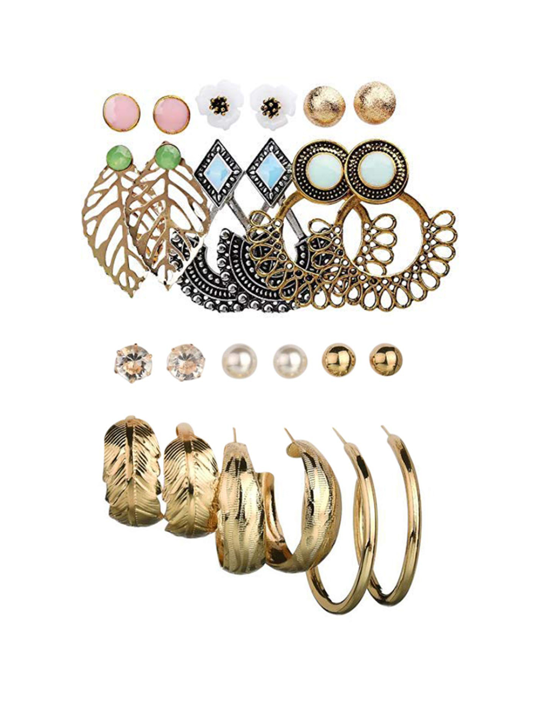 YouBella Fashion Jewellery Gold Plated Ear rings Combo of Earrings for Girls and Women (Style 6)