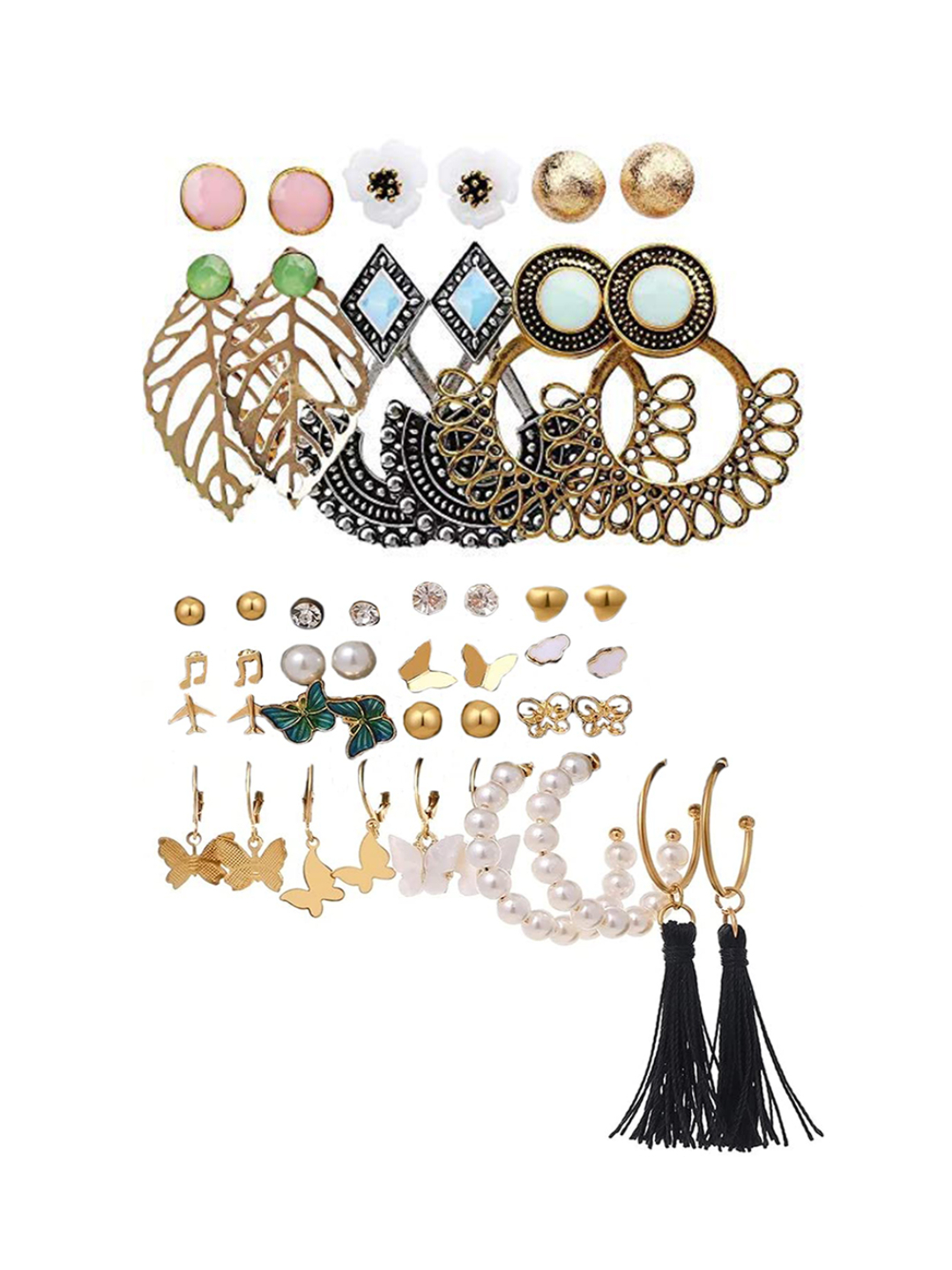 YouBella Fashion Jewellery Gold Plated Ear rings Combo of Earrings for Girls and Women (Style 1)