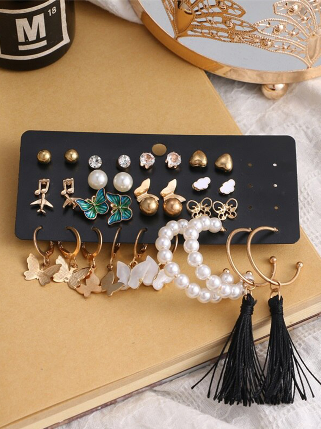 YouBella Fashion Jewellery Gold Plated Ear rings Combo of Earrings for Girls and Women (Style 1)