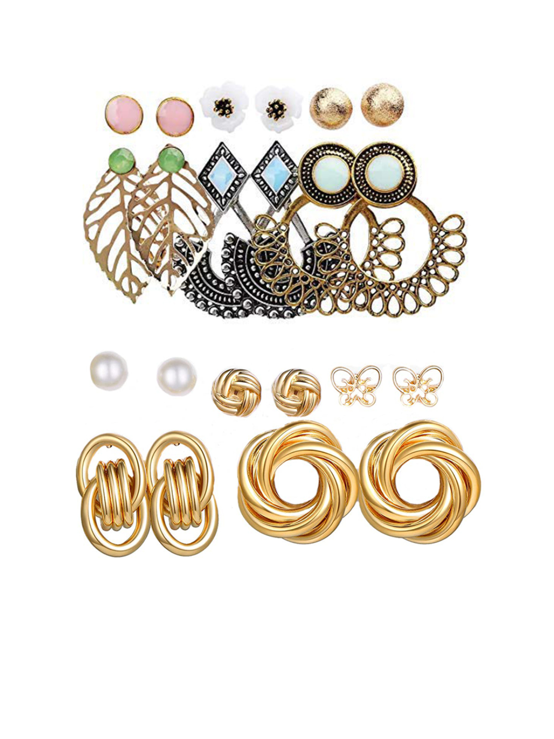 YouBella Fashion Jewellery Gold Plated Ear rings Combo of Earrings for Girls and Women (Style 3)