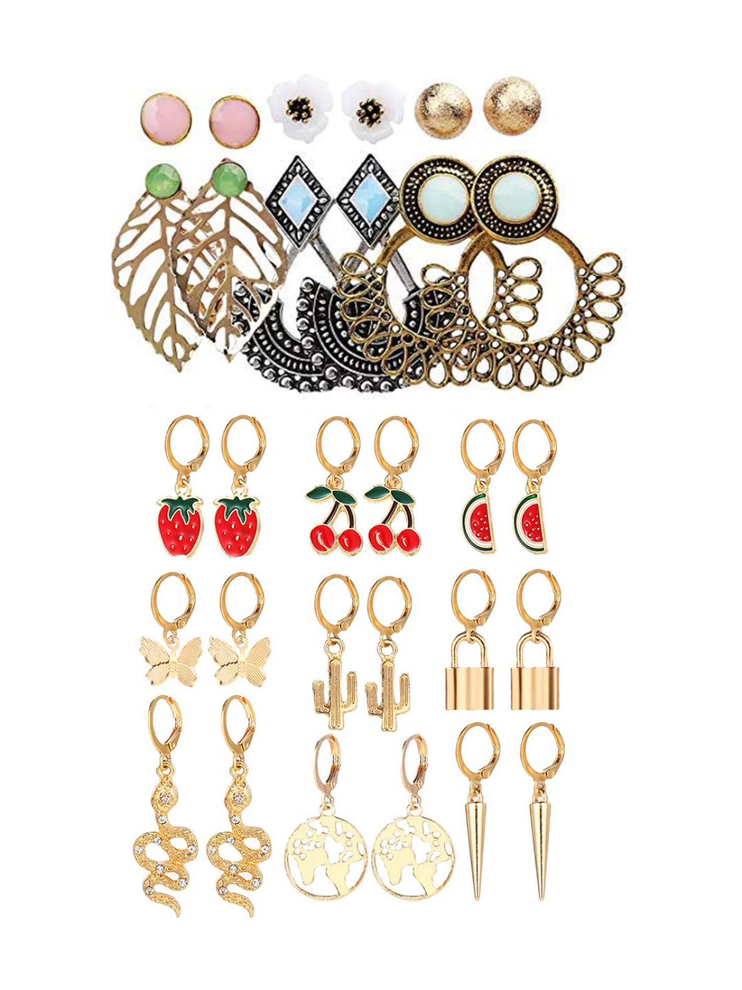 YouBella Fashion Jewellery Gold Plated Ear rings Combo of Earrings for Girls and Women (Style 5)