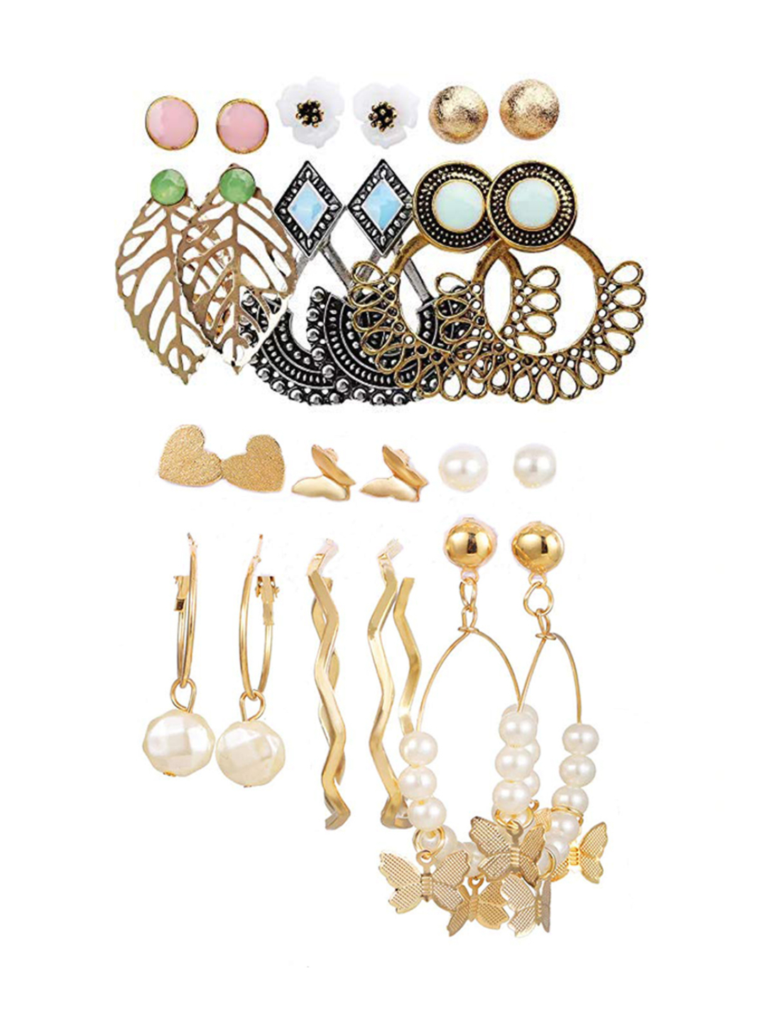 YouBella Fashion Jewellery Gold Plated Ear rings Combo of Earrings for Girls and Women (Style 6)