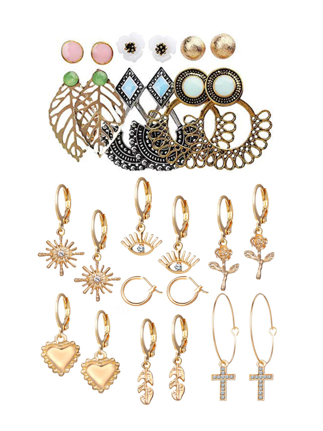 YouBella Fashion Jewellery Gold Plated Ear rings Combo of Earrings for Girls and Women (Style 1)